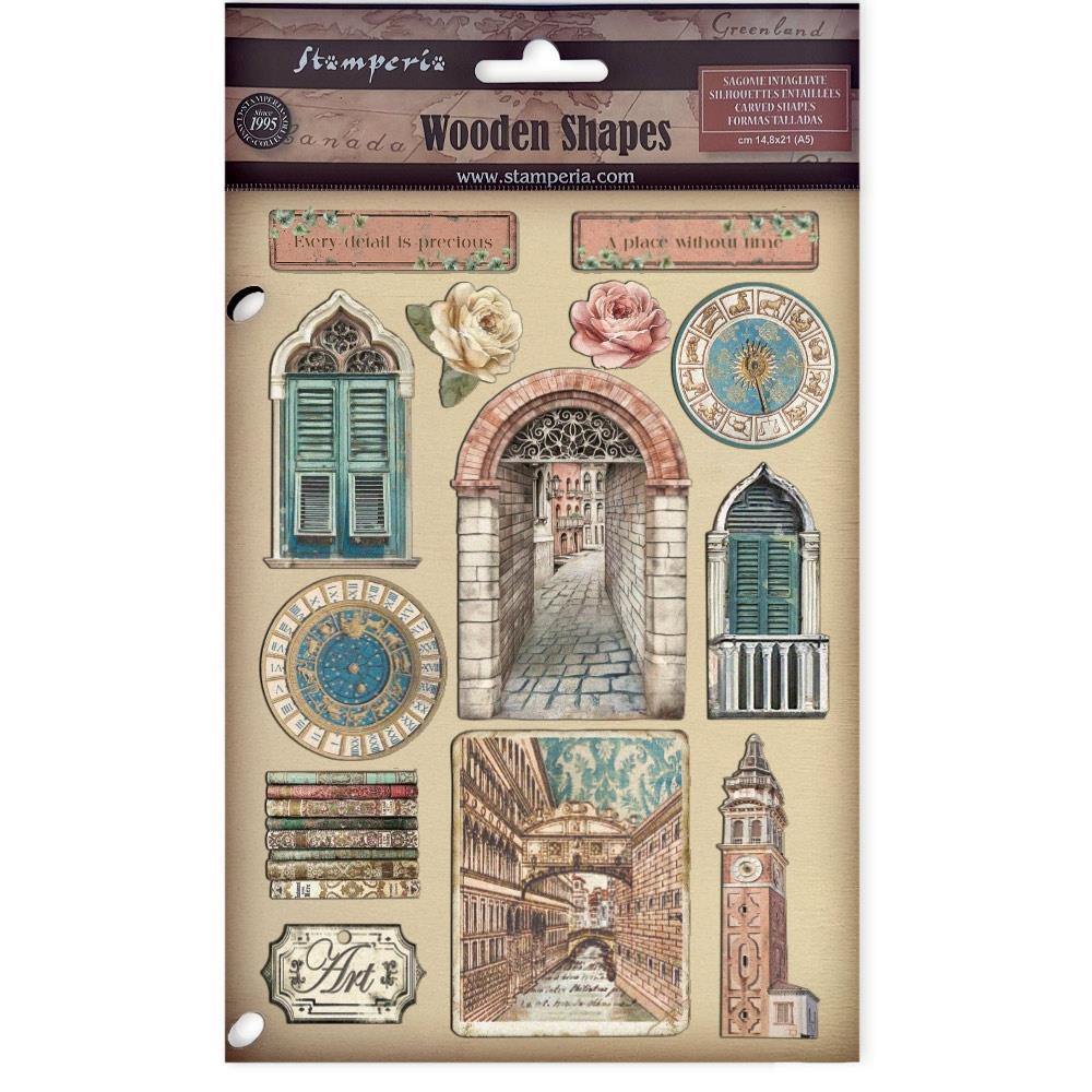 Venice City of Art A5 Wooden Shapes {clearance}