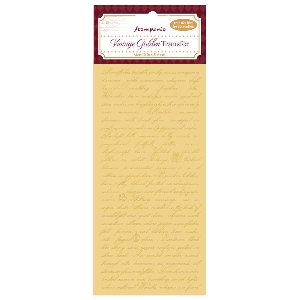 Vintage Golden Script Text 4x8.5 Rub-on Transfer