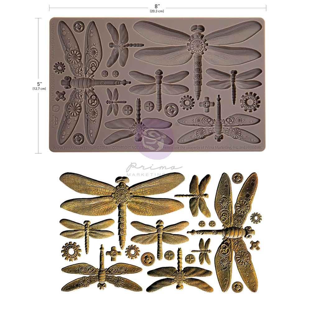 Machine Dragonflies 5x8 Silicone Decor Mould | Finnabair