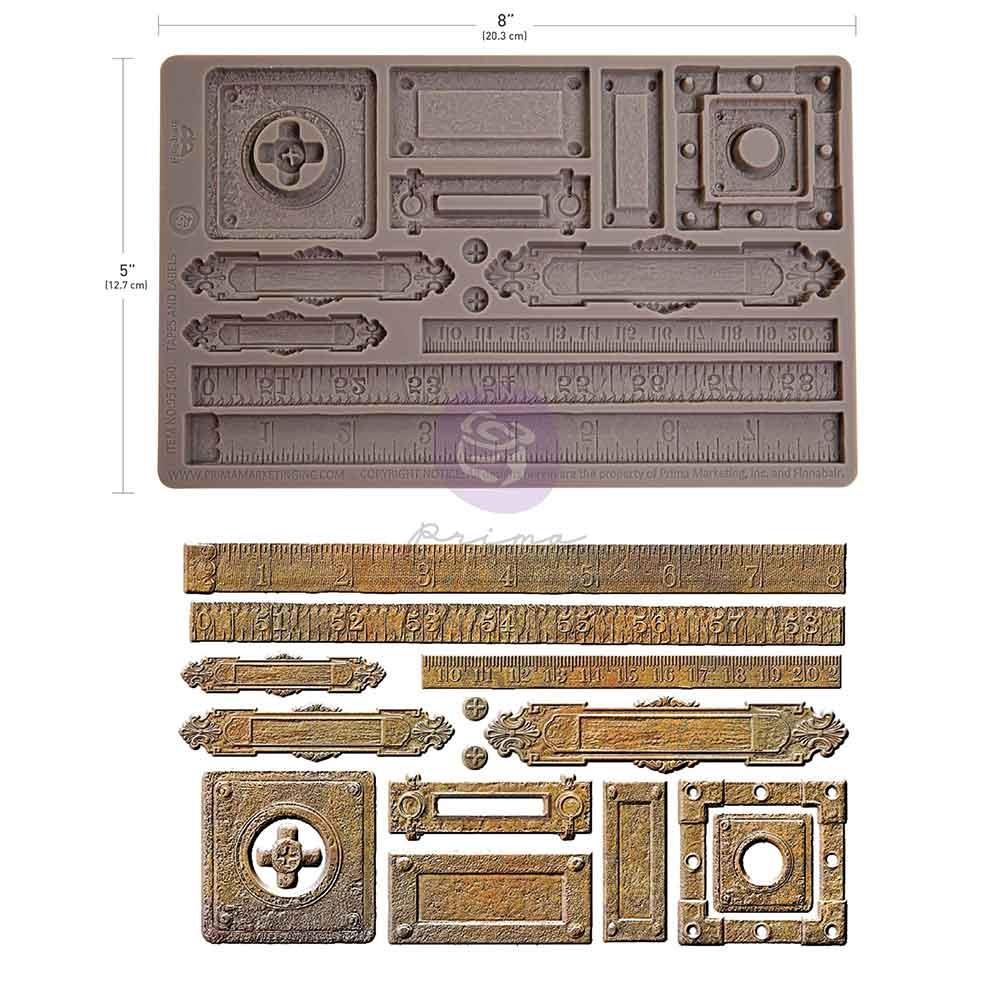 Tapes and Labels 5x8 Silicone Decor Mould | Finnabair