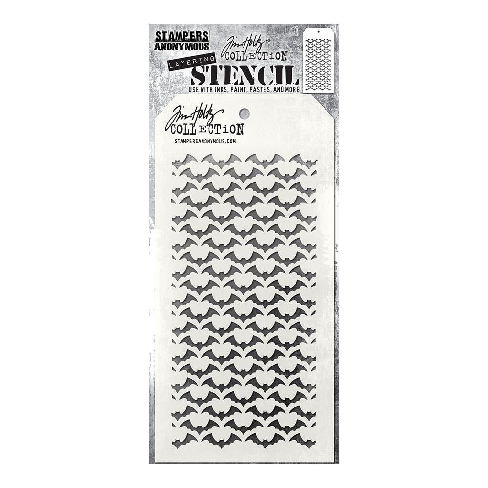 Batline Slimline (4x8.5) Layering Stencil {Halloween} | Tim Holtz