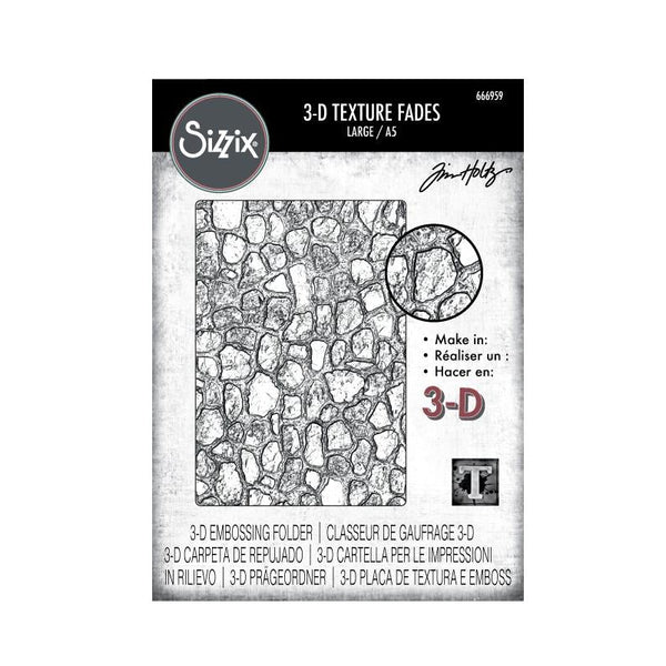 Cobblestone 3D Texture Fades A5 Embossing Folder