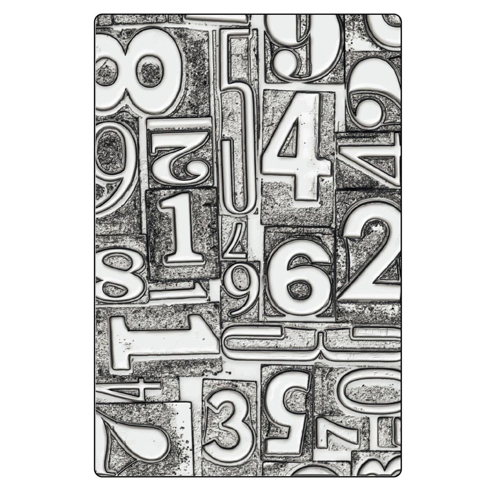 Numbered 3D Texture Fades A5 Embossing Folder