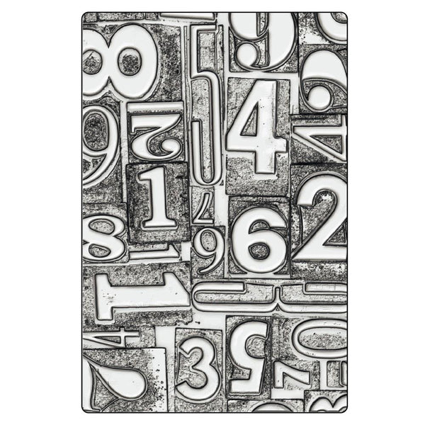 Numbered 3D Texture Fades A5 Embossing Folder