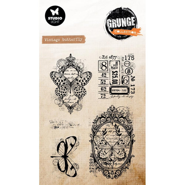 Vintage Butterfly Clear Stamp Set | Grunge Collection