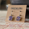 Tanzanite Vintage Rhinestone Earrings
