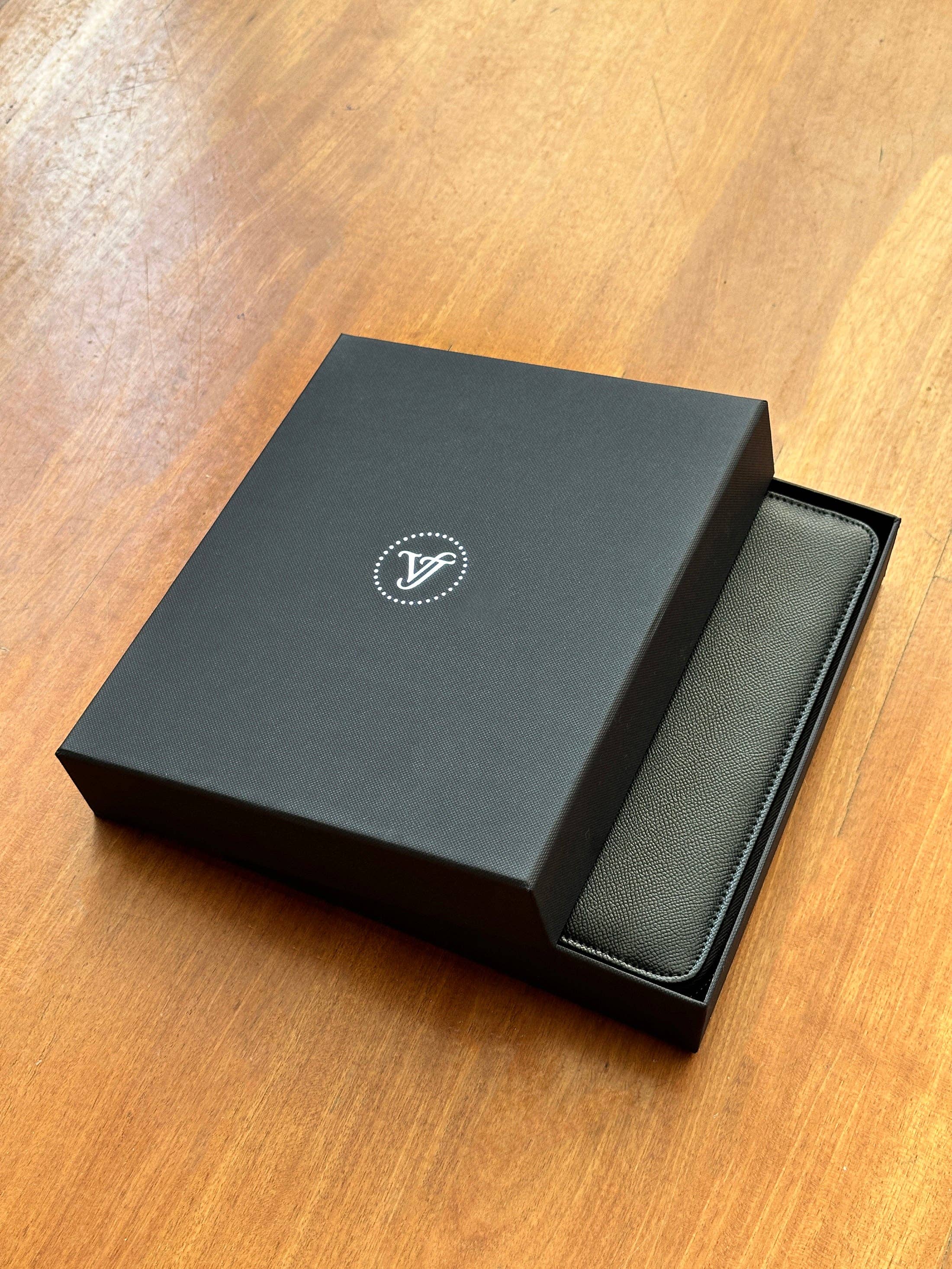 Moss Vegan Leather Zippered Portfolio Notebook | Ruled