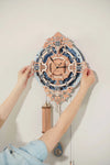 Horloge murale Notes romantiques, Puzzle mécanique en bois