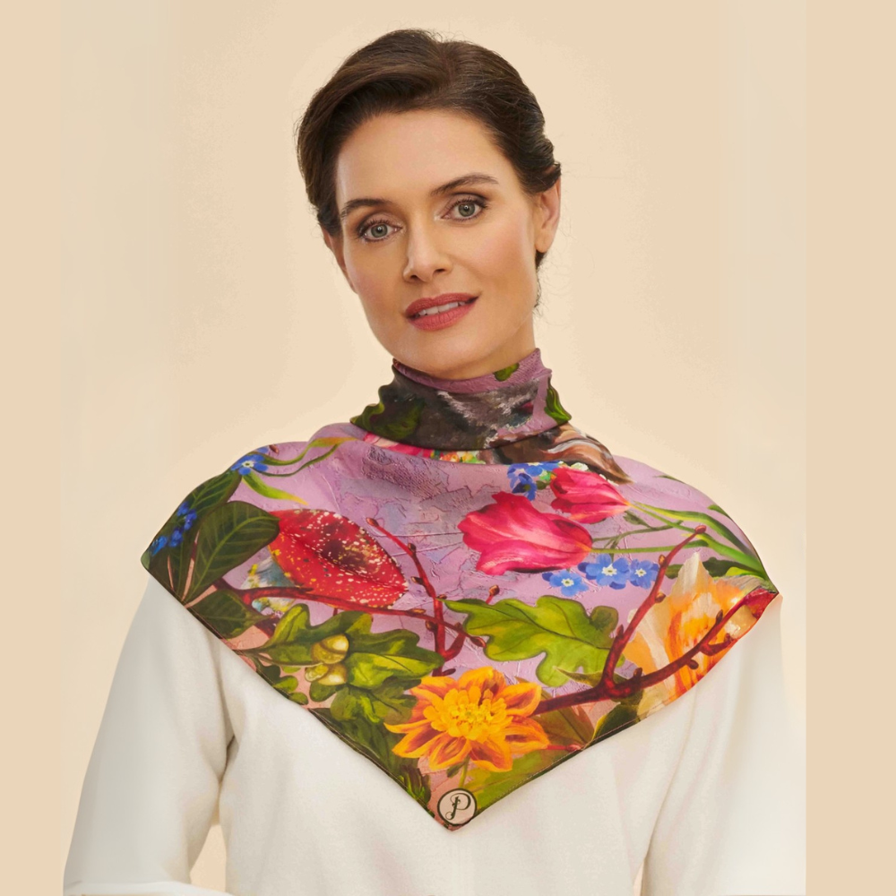 Whimsical Woodland 100% Silk Scarf