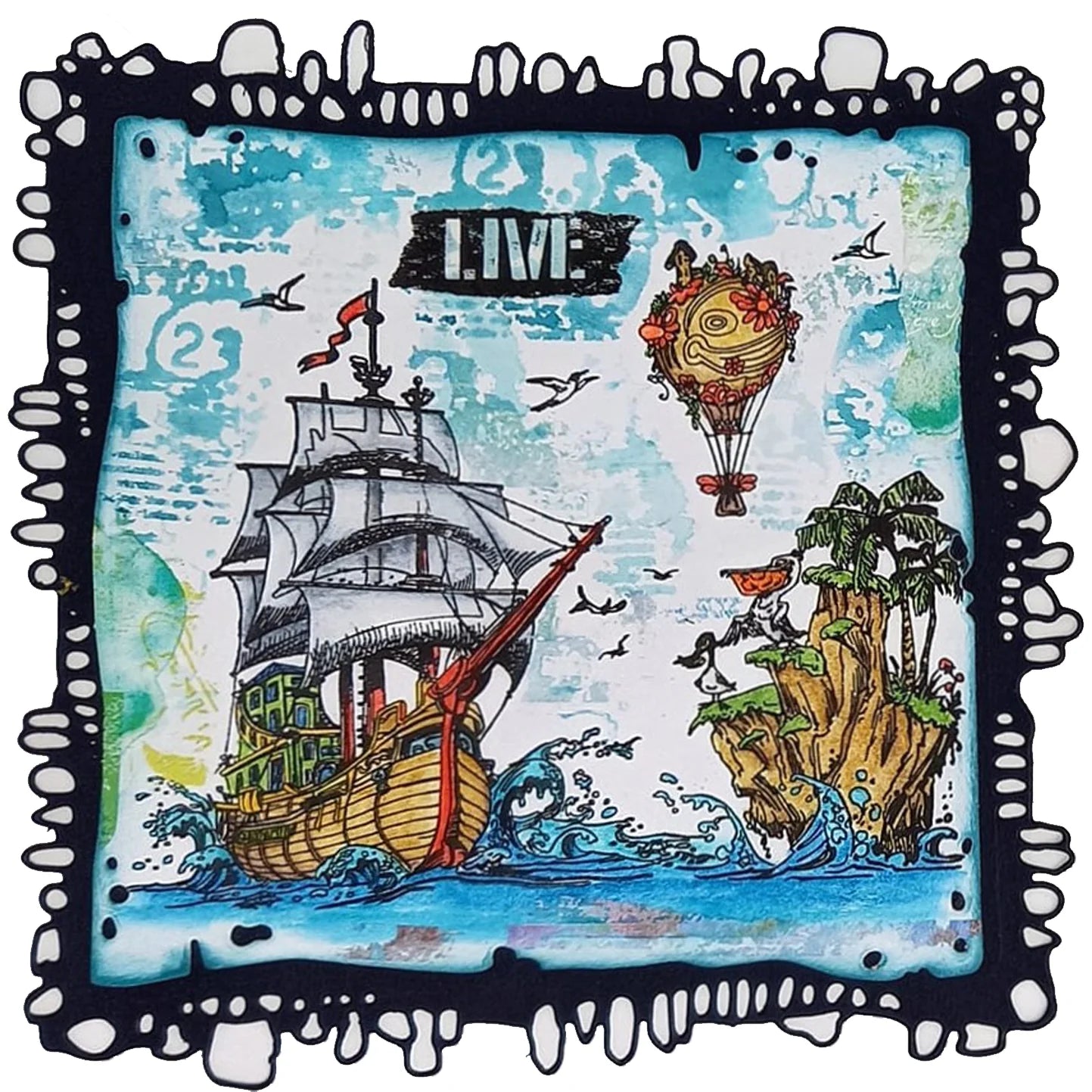 Pelican Galleon A6 Clear Stamp Set No. 1186 {clearance}