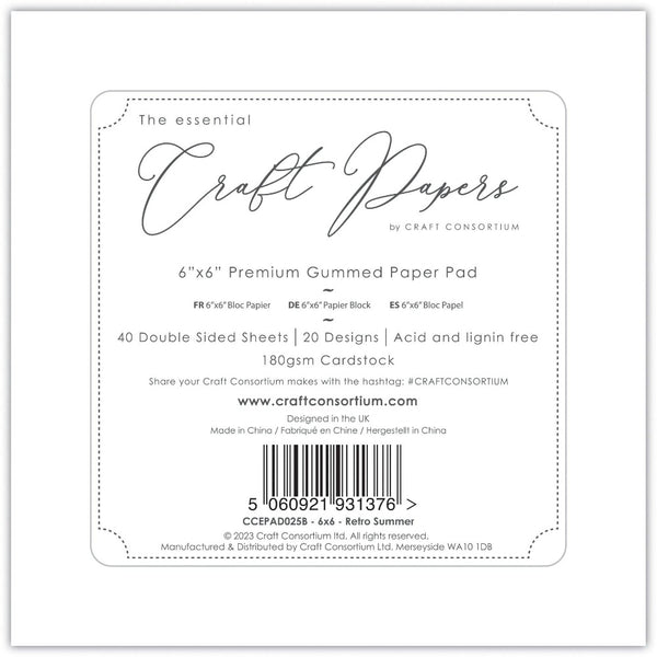 Retro Summer 6x6 Premium Paper Pad
