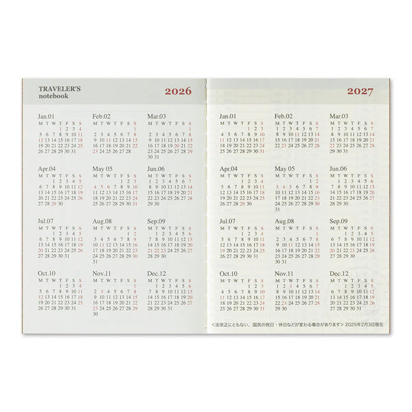 2026 Limited Edition Dated Weekly Calendar | Passport Size