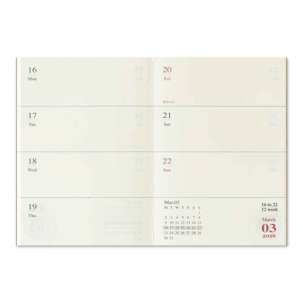 2026 Limited Edition Dated Weekly Calendar | Passport Size