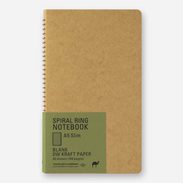 Spiral Ring A5 Slim Notebook | Blank DW Kraft Paper