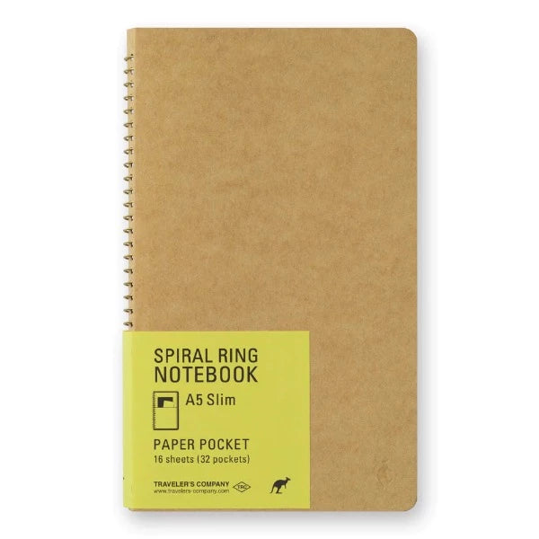 Carnet à anneaux en spirale Traveler's Company | A5 mince | Pochette en papier