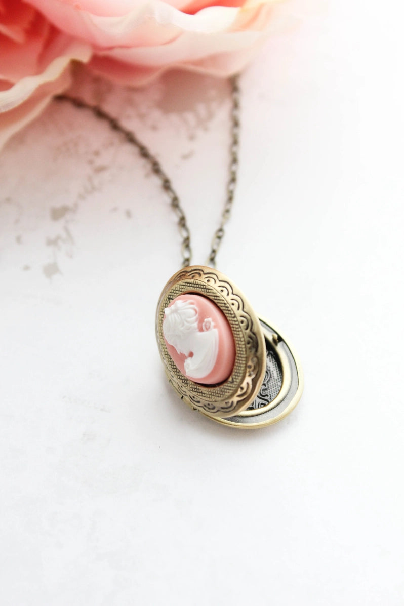 Médaillon Camée Dame Rose
