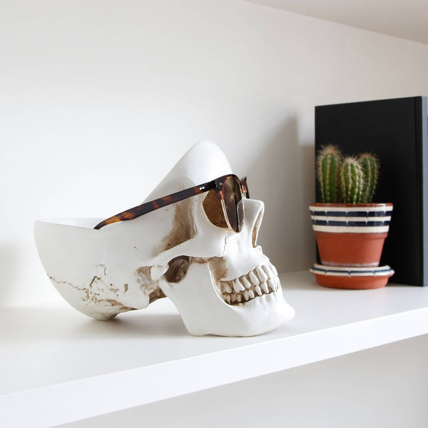 White Skull Desk Tidy