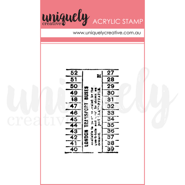 Vintage Bus Ticket Mark Making Mini Clear Stamp