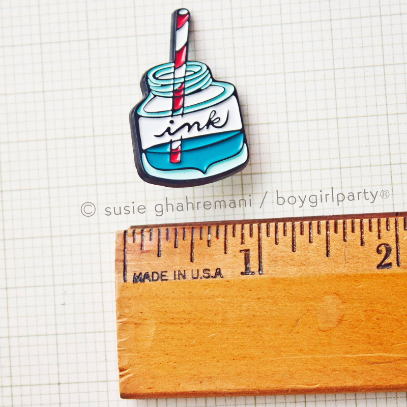 Fountain Pen Ink Bottle Enamel Pins