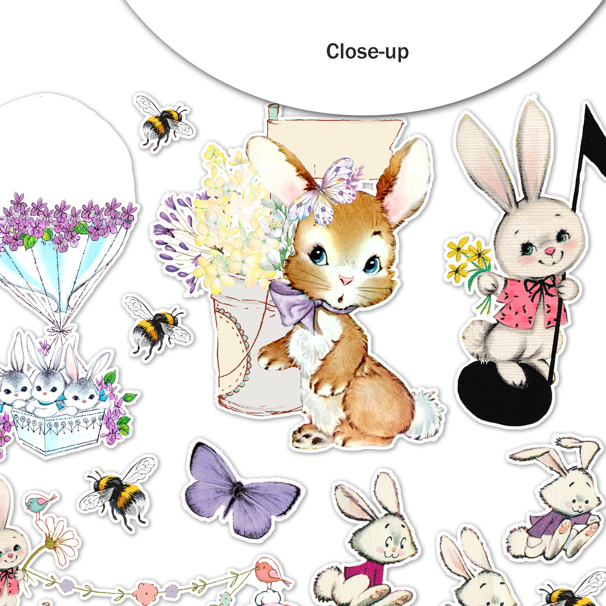 Bunny Hop Vintage Style Ephemera