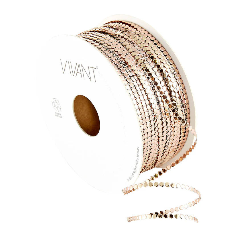 Circle Rose Gold Metallic Cord by the Yard