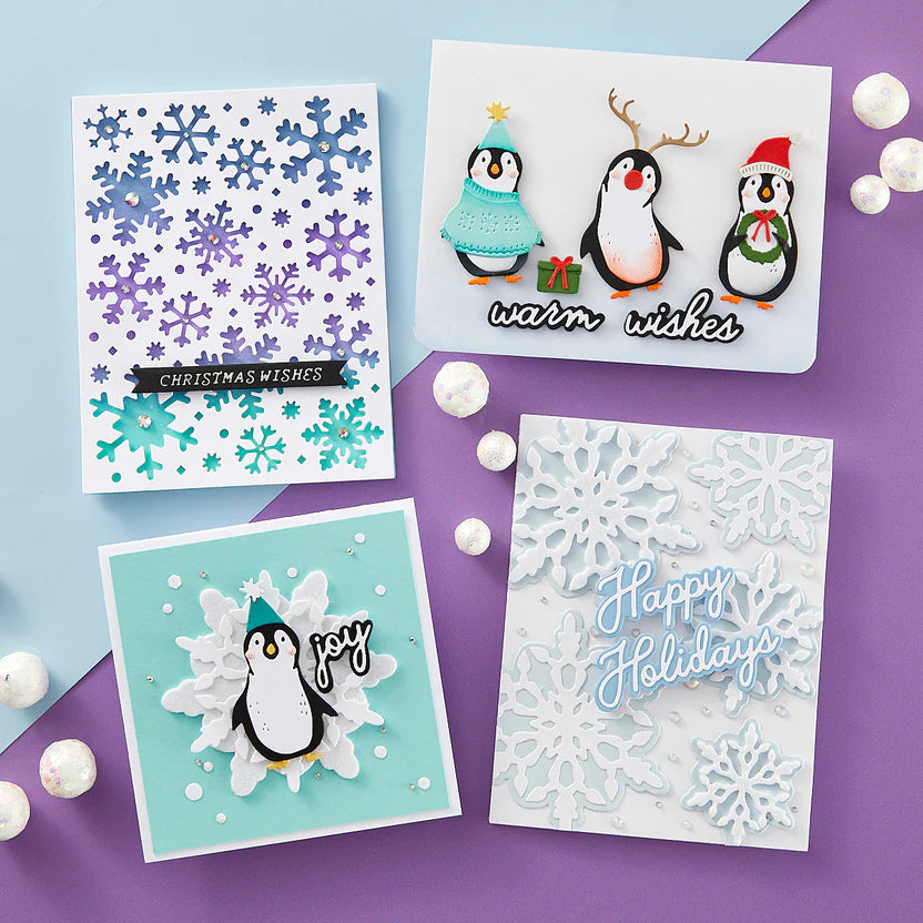 Playful Penguins Etched Dies | Simon Hurley's Let it Snow