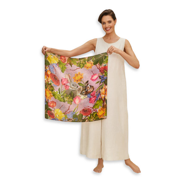Whimsical Woodland 100% Silk Scarf