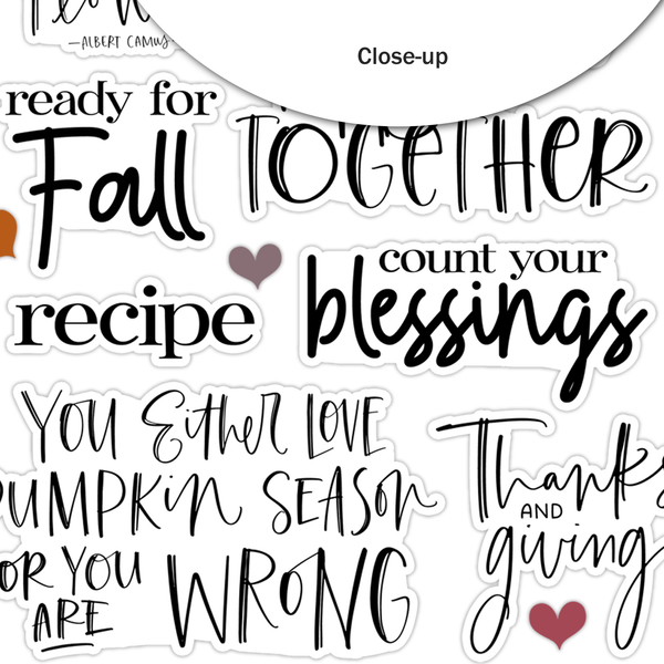 Autumn Afternoon Word Title Ephemera | Ginger Snap {clearance}