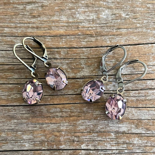 Light Amethyst Vintage Swarovski Earrings