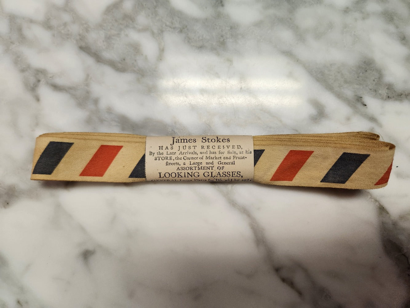 Airmail Stripe Printed Cotton Aged Ribbon