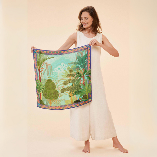 Aqua Secret Paradise Scarf {100% Silk}