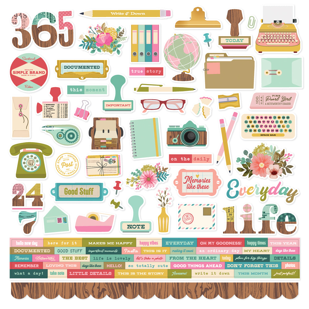Noteworthy 12x12 Cardstock Sticker Sheet