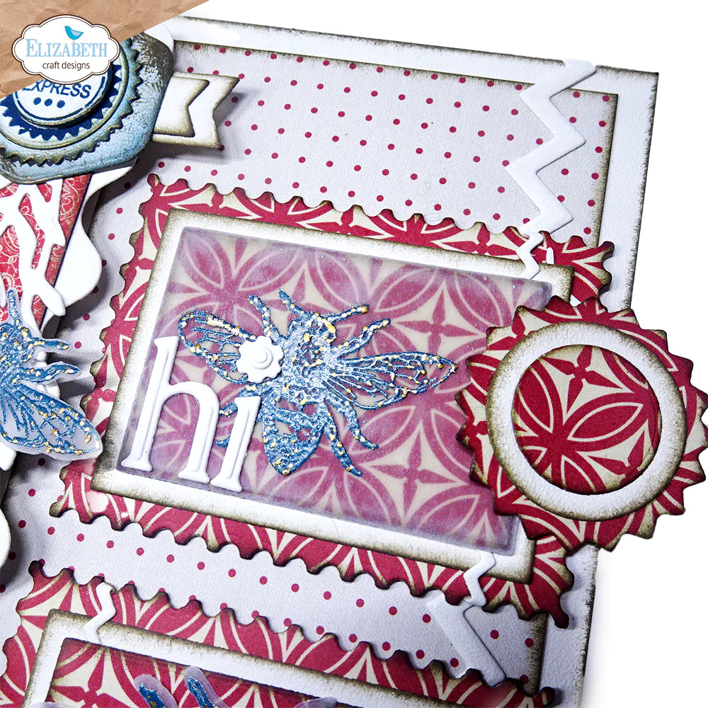 Circles, Banners, and Ribbons Stamp + Die Set {clearance}