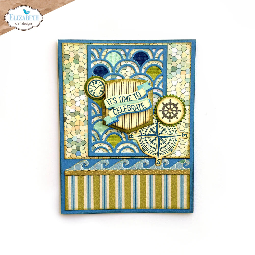 Circles, Banners, and Ribbons Stamp + Die Set {clearance}