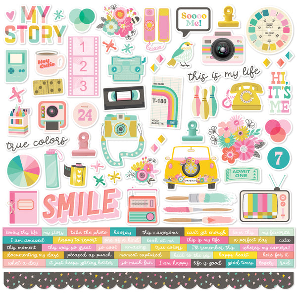 True Colors Cardstock 12x12 Sticker Sheet {clearance}
