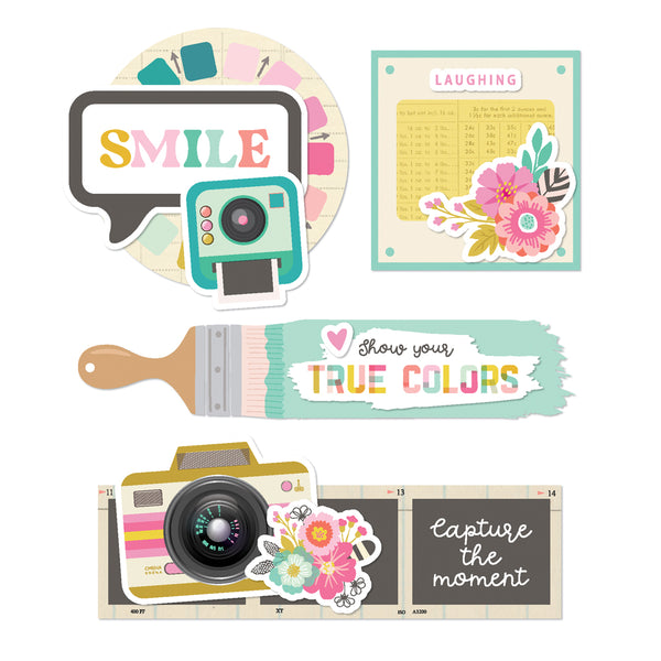 Layered Chipboard Die Cuts {True Colors}