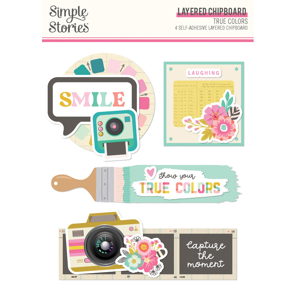 True Colors Layered Chipboard Die Cuts {clearance}