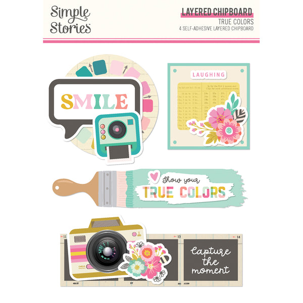 True Colors Layered Chipboard Die Cuts {clearance}