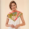 Petal Tropical Floral and Fauna 100% Silk Scarf {clearance}