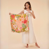 Petal Tropical Floral and Fauna 100% Silk Scarf {clearance}