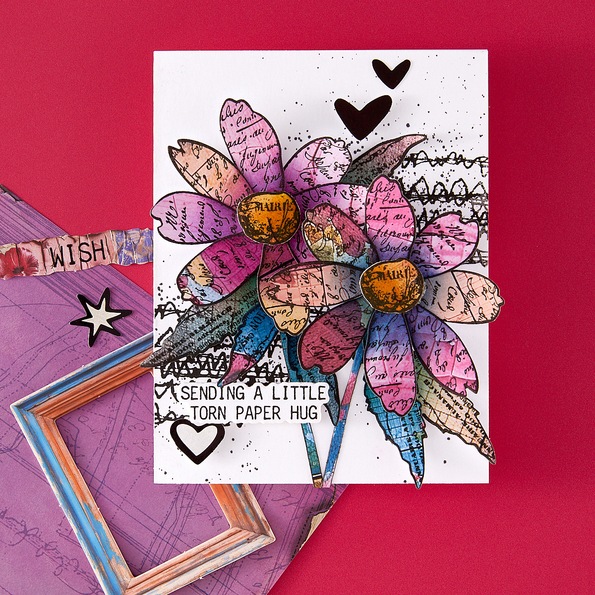 Sculpted Scripted Floral Stamp + Die Set