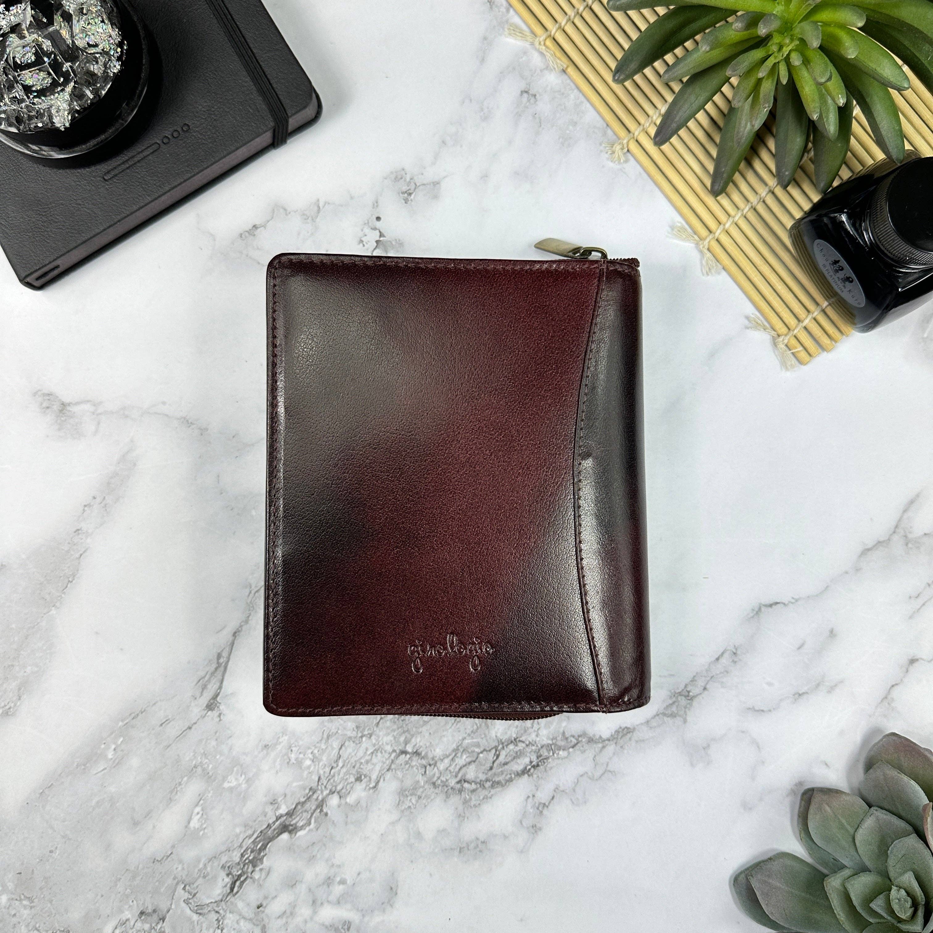 Leather Zippered 12-Pen Case