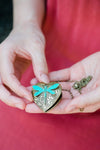 Large Heart and Dragonfly Locket Necklace