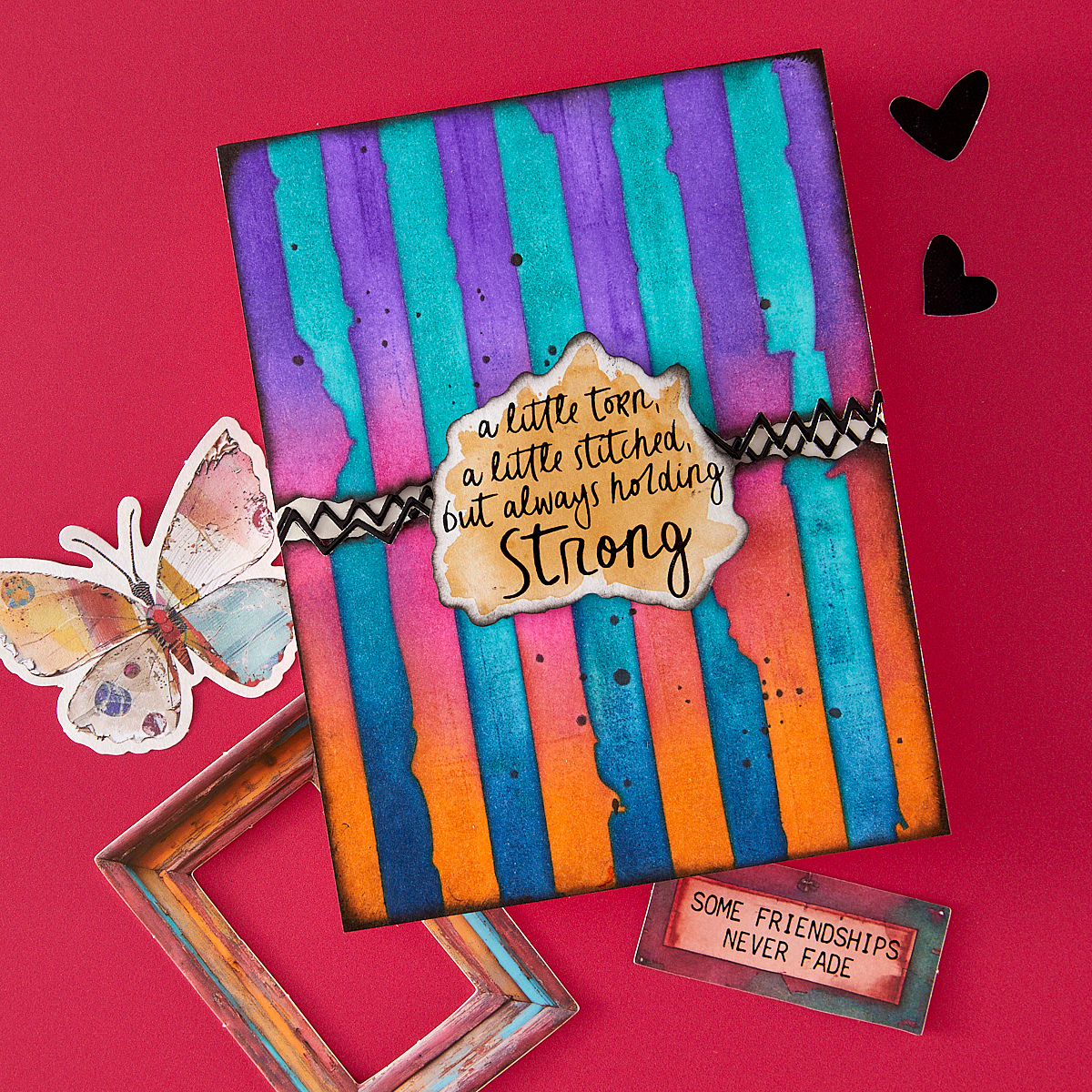 Tattered Stripes 6x6 Layering Stencil
