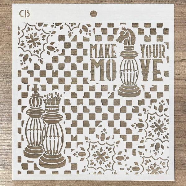 Make Your Move 8x8 Stencil