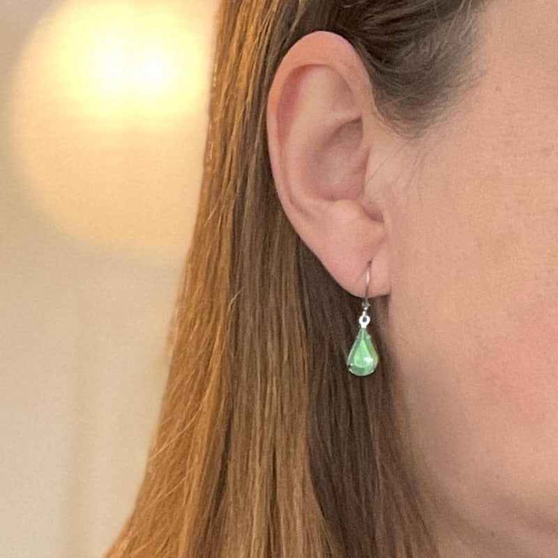 Light Amethyst AB Vintage Glass Rhinestone Earrings