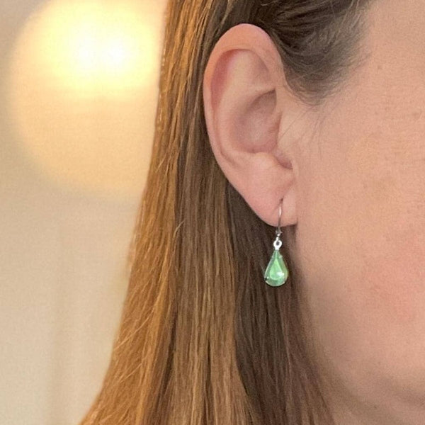 Light Amethyst AB Vintage Glass Rhinestone Earrings