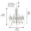 Lustre enfichable à 5 lumières blanc cristal