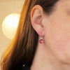Dark Rose Vintage Rhinestone Earrings