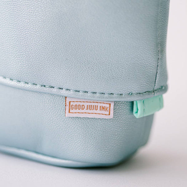 Blue Sky Metallic Luxe Standing Pencil Pouch
